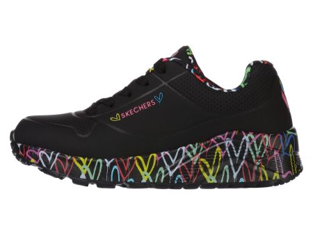 Pantofi sport SKECHERS pentru copii UNO LITE - LOVEY LUV - 314976LBKMT