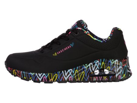 Pantofi sport SKECHERS pentru femei UNO - LOVING LOVE - 155506BBK