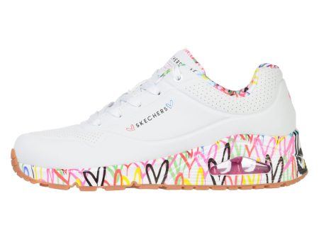 Pantofi sport SKECHERS pentru femei UNO - LOVING LOVE - 155506WHT